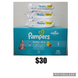 Pampers Size 3 And Wipes