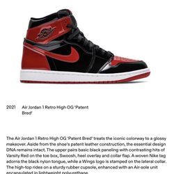 Air Jordan 1 Retro High OG 'Patent Bred