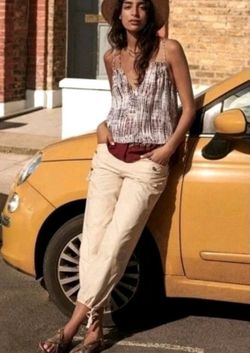 Anthropologie Ripley Utility Pants Cropped Neutral Size 28
