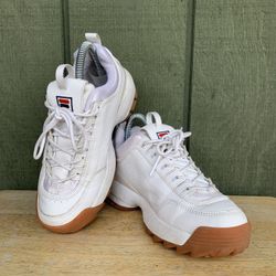 Fila Disruptor II Chunky Heel Womens Size 6 White Gum Rare Color