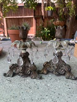 Hollywood regency candlestick holders