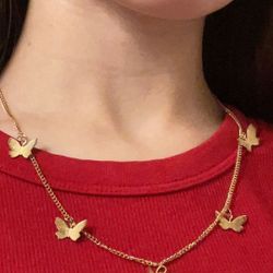 Gold Butterfly Necklaces 
