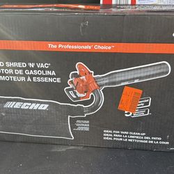ECHO Portable 2-Stroke Gas Leaf Blower, 25.4cc, 165 MPH, 391 CFM, Shred N Vac