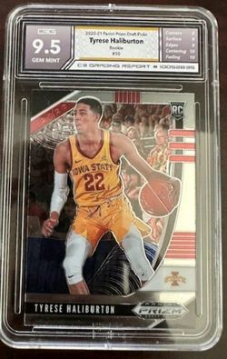 Really Nice 2020-21 Panini Prizm Draft Pick Tyrese Haliburton RC Card MINT 9.5