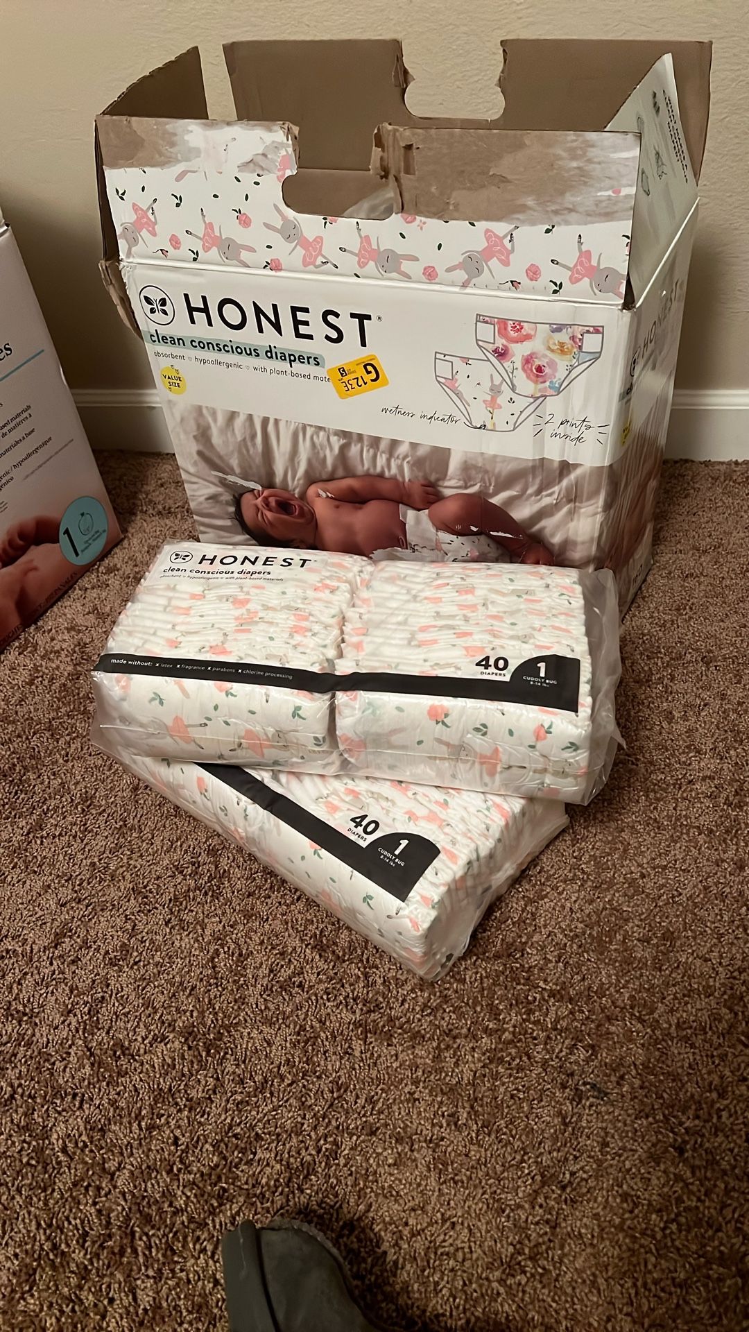 Honest size 1 Diapers (qty:80)