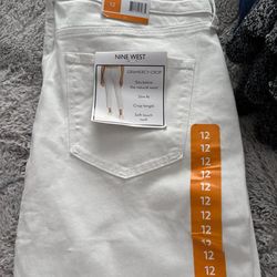 Nine West Ladies size 12 white jeans