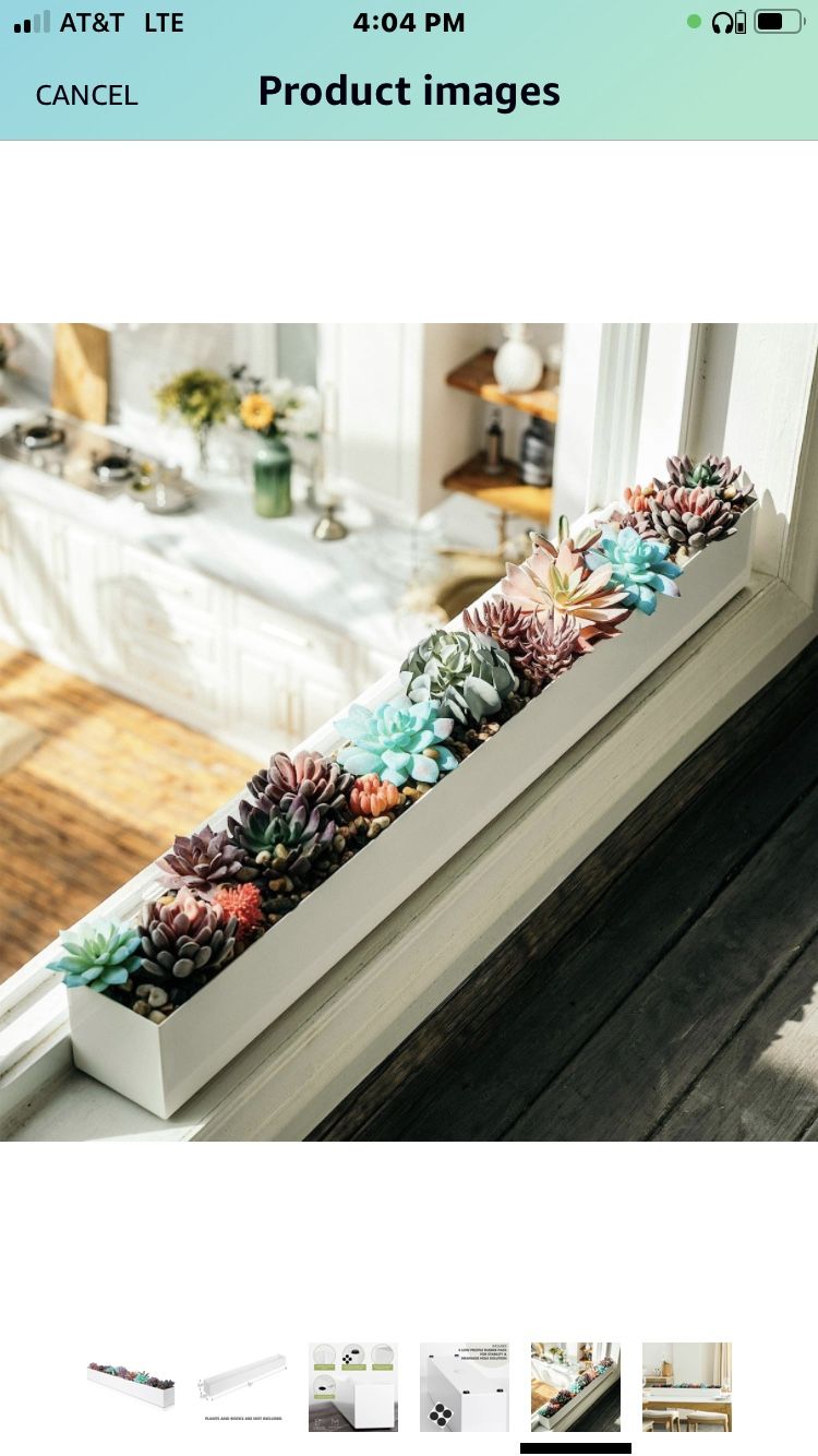 Modern Rectangle Planter Box - 32" Metal Planter Ideal as a Long Succulent Planter | Rectangular Planter Box for Table or Window Sill Planters Indoor 