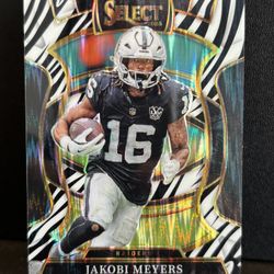 2025 Panini Select Football Jakobi Meyers Raiders Zebra Prizm Concourse #5 SSP