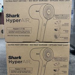 Shark Blow Dryer HyperAIR Fast-Drying with IQ 2-in-1 Concentrator, Styling Brush, and Curl-Defining Deep Diffuser Attachments Brand New In Box