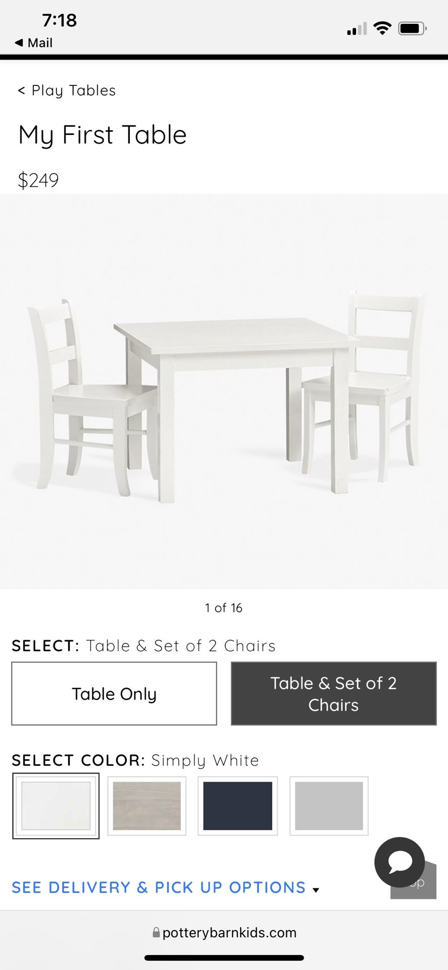 Pottery Barn Kids My First Table And Chairs
