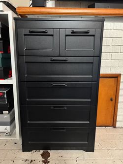 Jocoevol Black 6 Drawer Dresser for Bedroom, 44.5" Tall Chest of 6 Drawers