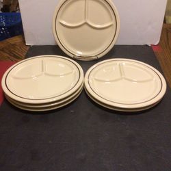 (6) Vintage Iroquois 9.5in Restaurant Ware Dinner Plates