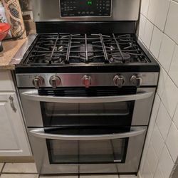 LG 5 Burner Double Oven Stainless Steel Gas Range 