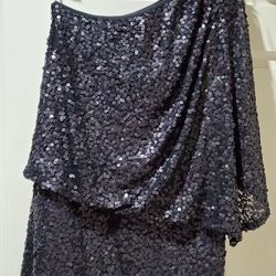 Jessica Simpson black sequin cocktail dress