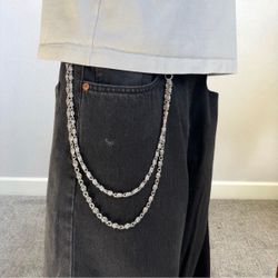 Silver Chrome Wallet Belt 