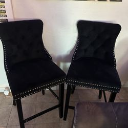 2 Beautiful Suede High Chairs