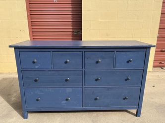 Blue 8-Drawer Wood Dresser