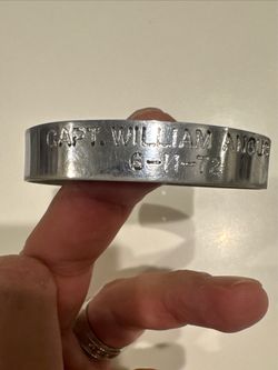 Vintage Engraved Silver Metal Cuff Bracelet 1972
