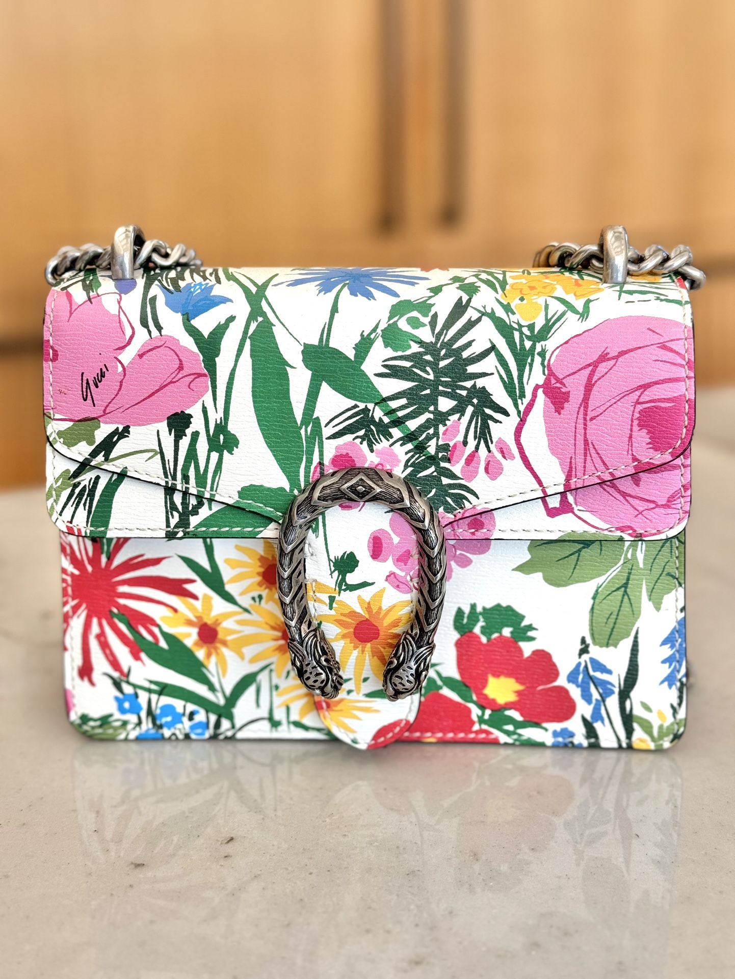 HOT Ken Scott Floral Print Gucci Bag Gucci X KEN SCOTT Calfskin