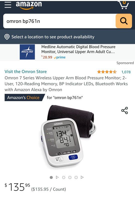 OMRON Platinum Blood Pressure Monitor, Upper Arm Cuff, Digital Bluetooth Blood  Pressure Machine, Stores Up To 200 Readings for Two Users for Sale in  Inwood, NY - OfferUp
