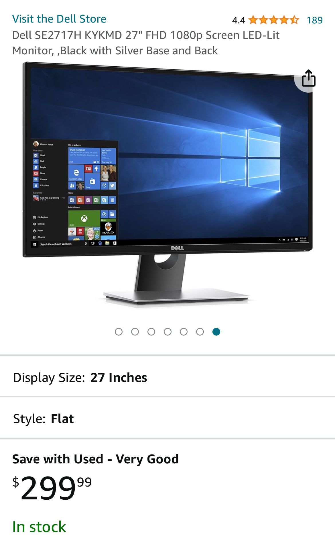 Dell Monitor 27 Inch Se2717H/Hx