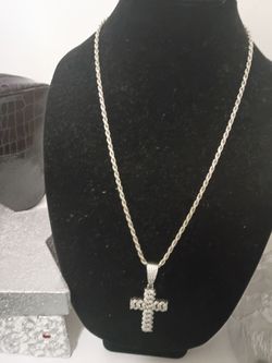925 silver rope chain moissanite