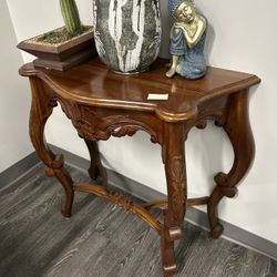 SOLID MAHOGANY SIDE TABLE CONSOLE TABLE CARVING  ENTRY TABLE