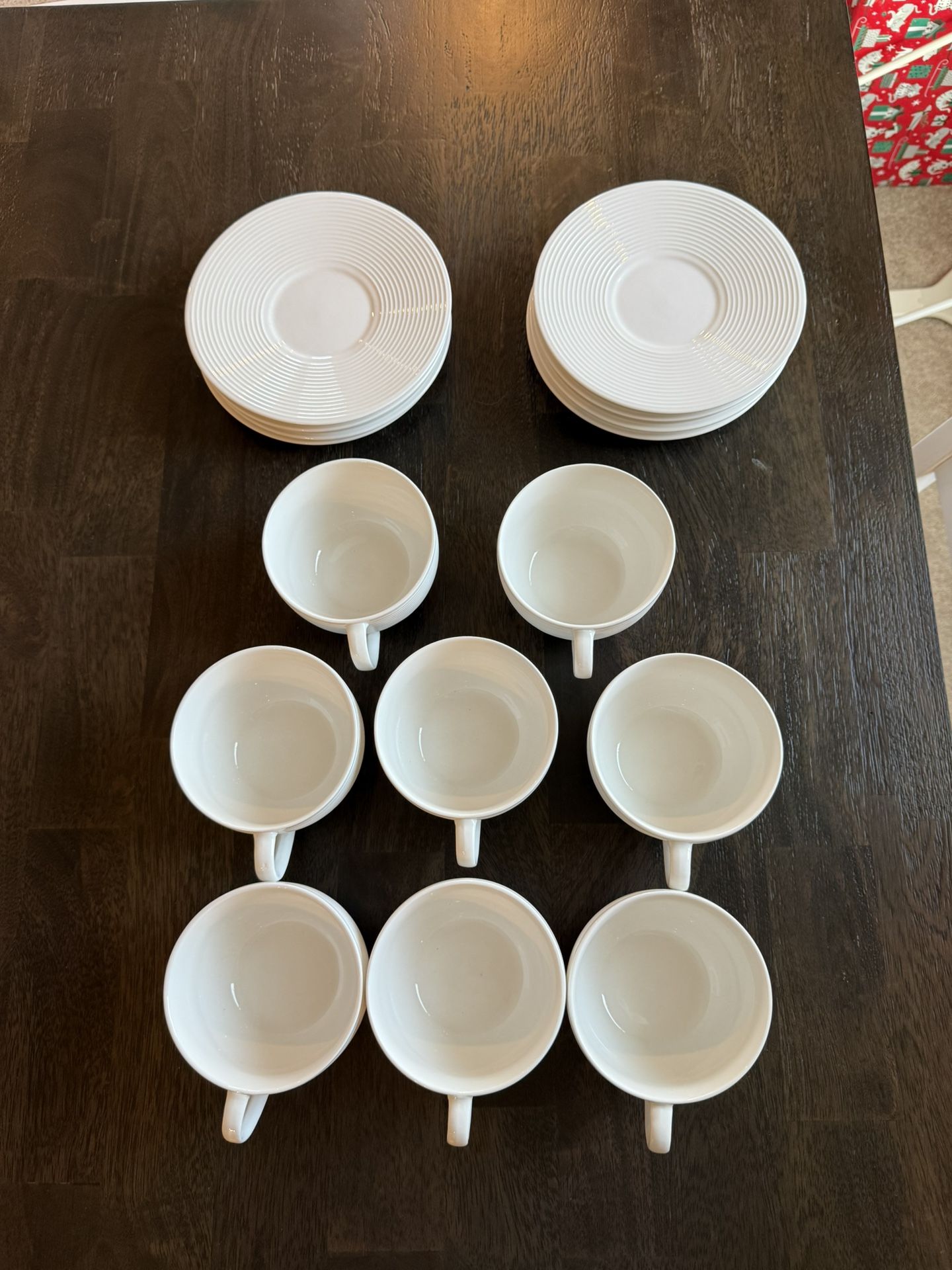 White Tea Cups And Tea Plates