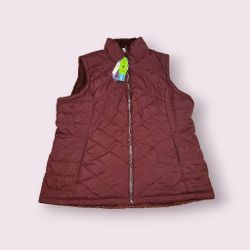 Womens xxl free country reversible vest , brick red 
