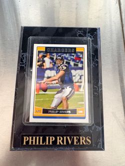 Vintage 2006 Philip Rivers Foil Topps Player Card in Plaque