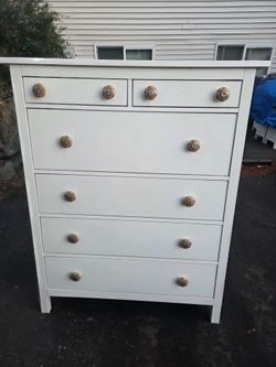 Glossy White ikea Hemnes Taller Chest Dresser.  Delivery Available For An Extra Fee