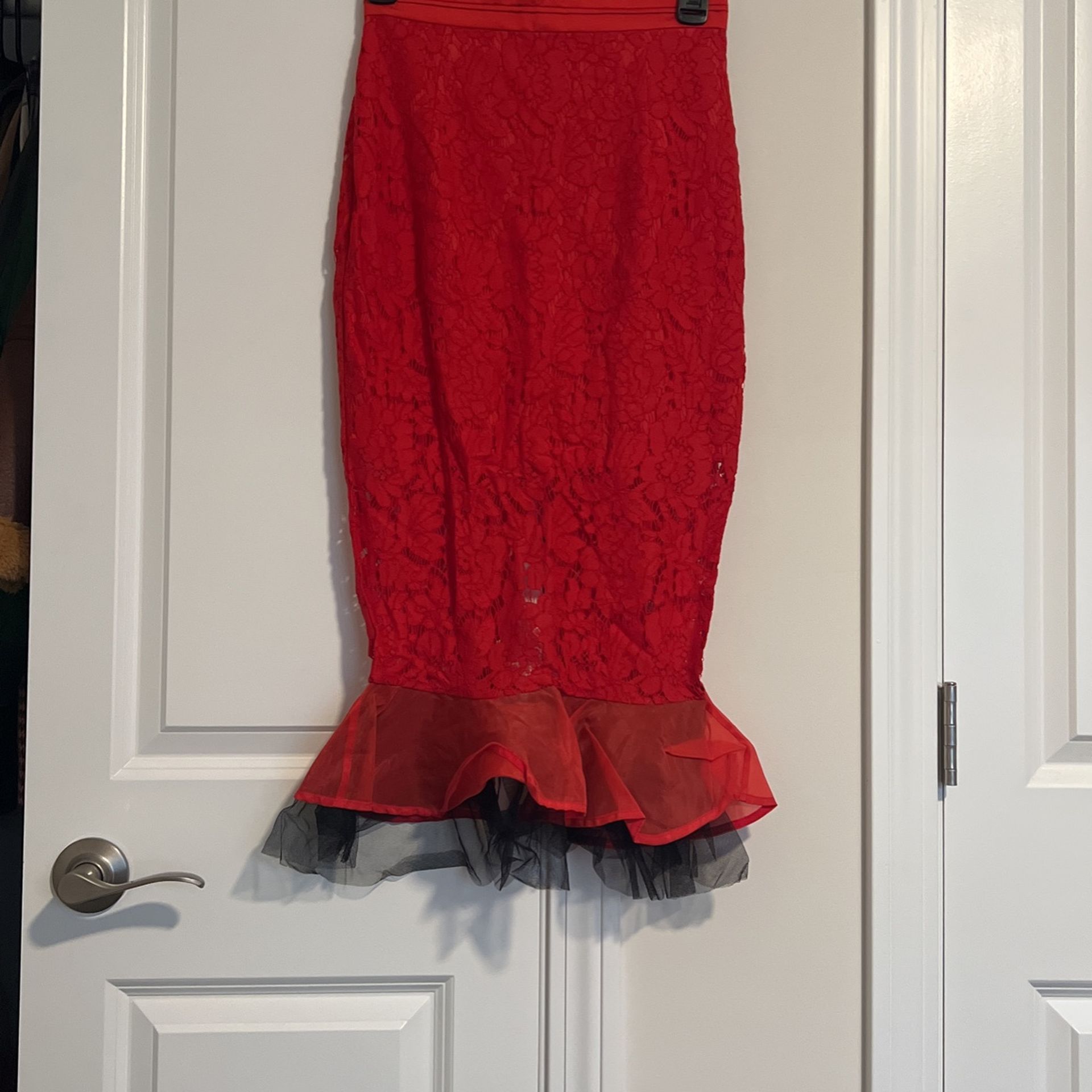 Red Lace Mermaid Dress (wedding Or Party Looking) 