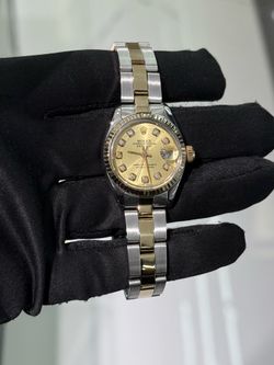 Authentic Womens 26mm Rolex Datejust Two Tone Gold Diamond Dial