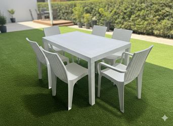 7-Piece Patio Set,Plástico,resina ,nada de hierro ,de calidad