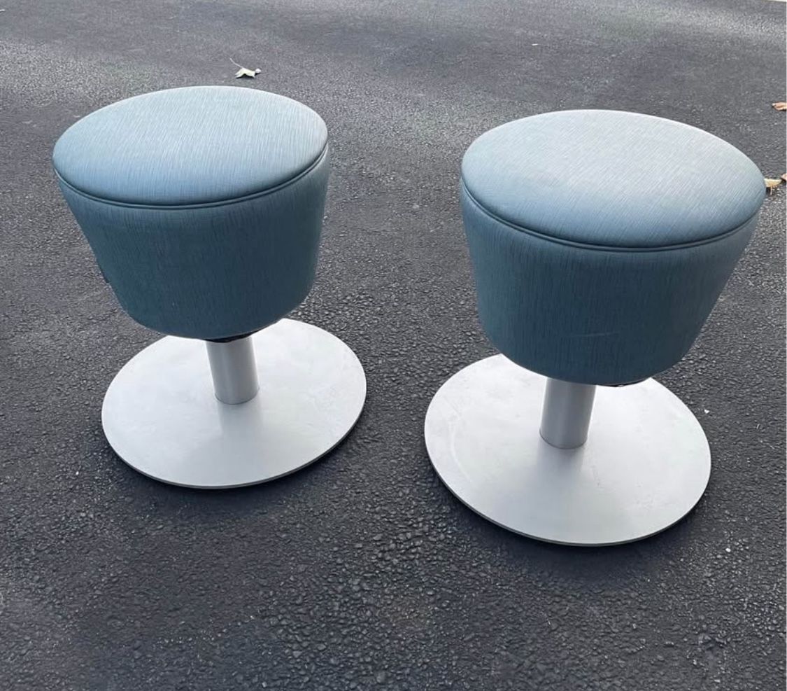 DIA.®° NICE SET Industrial Strength MCM Toad Stools Set of 2 Blue Vinyl Material