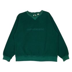 Vintage Gap Athletic Fleece Sweatshirt Mens XL Green Crewneck Pullover Spell Out