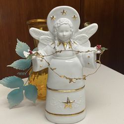 Hallmark Vintage Christmas Angel Figurine with gold Garland