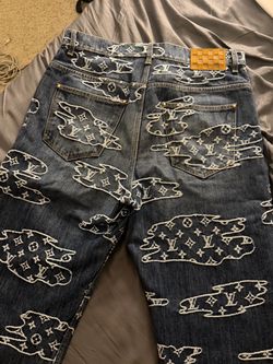 LV MONOGRAM DENIM SKATE PANTS (SZ 32)