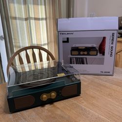 Green Vinyl Record Player with headphone jack & Bluetooth