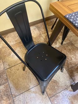 4 Black Metal Dining Chairs
