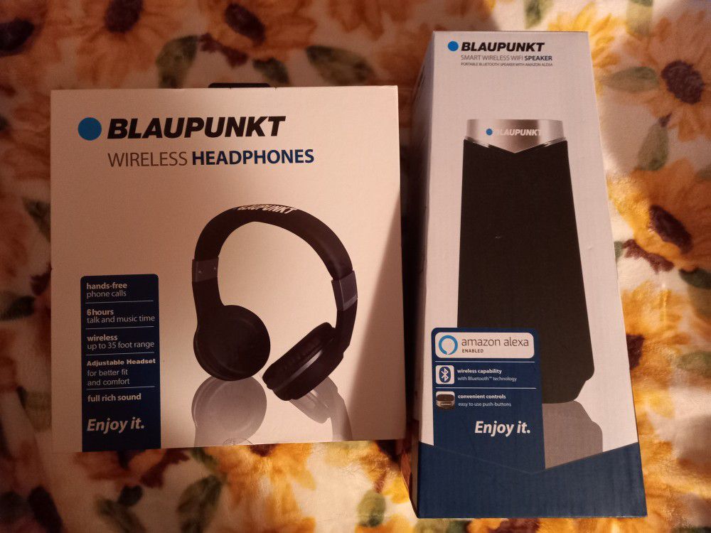 Trunk bibliotheek Fictief type BLAUPUNKT Bluetooth Headphones & Alexa Enabled Speaker $60 EACH. NEW IN BOX  for Sale in Queens, NY - OfferUp