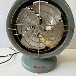 Vintage Dominion Metal Four Blade Fan Model 1528 MCM Tested and Working