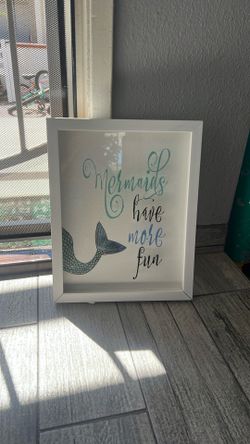 “Mermaids Have More Fun” Fine Art Canvas With Frame Ready To Hang