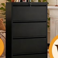 NEW Wood File Cabinet With Key 