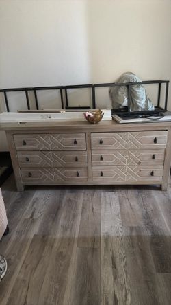 Tan 6 drawer dresser