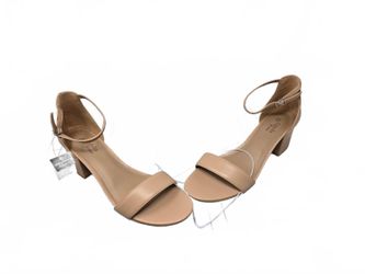 Ophelia Roe Alice Tan Minimalist Ankle Strap Block Heel Sandals NWT Size 11M