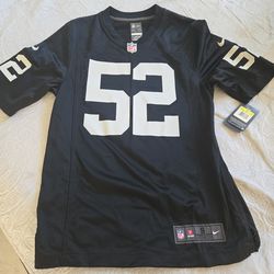 Khalil Mack, raiders black jersey, size men's Small