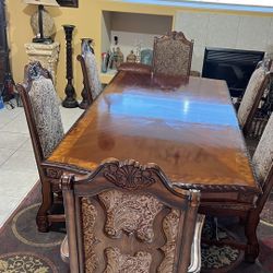 Ashley dining set with 6 chairs. Solid wood.