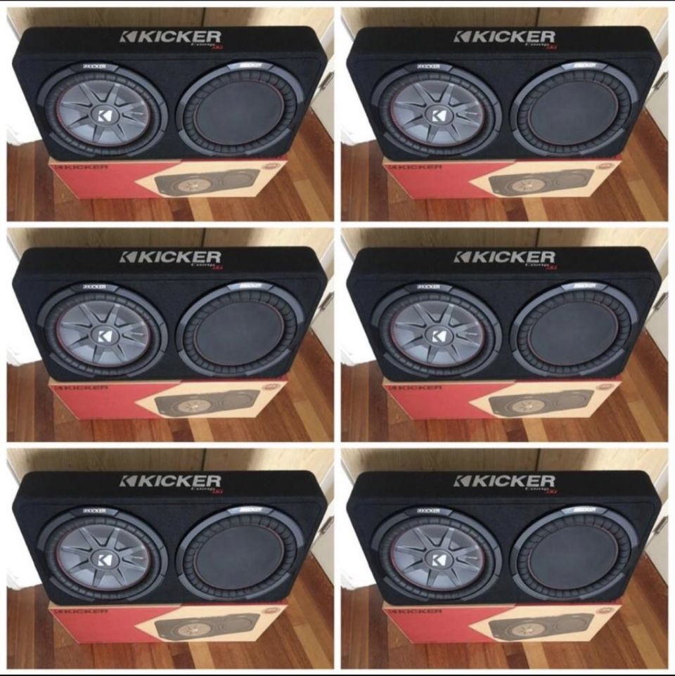 Brand New Subwoofers Kicker Rt 12” Shallow Series With Slim Boxes for