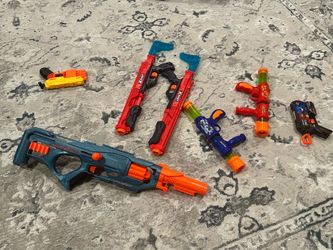 The Nerf guns are practically brand new.